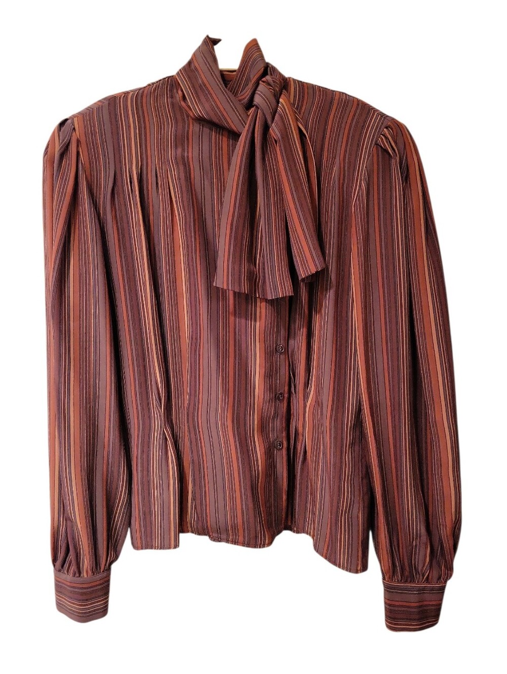 Vintage 80's Anne Klein Blouse With Attatched Scarf